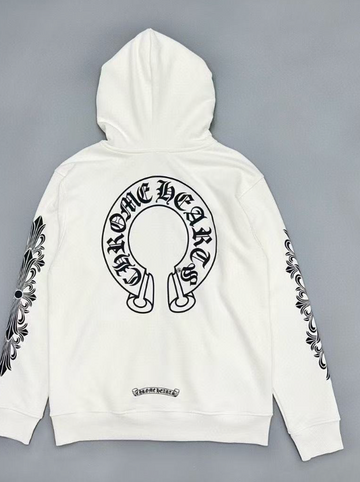 Chrome Hearts Zip-Up Hooide - White
